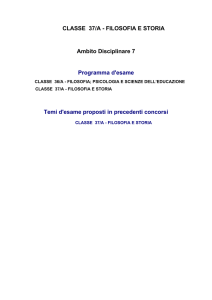 CLASSE 37/A - FILOSOFIA E STORIA Ambito Disciplinare 7
