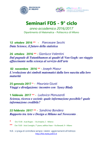 Locandina Seminari FDS - Politecnico di Milano