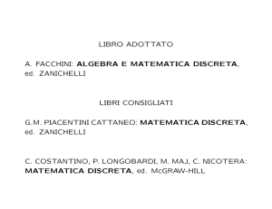 LIBRO ADOTTATO A. FACCHINI: ALGEBRA E MATEMATICA