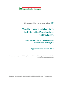 Trattamento sistemico dell`Artrite Psoriasica nell`adulto con