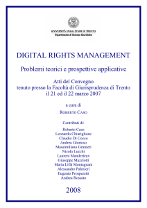 Digital Rights Management: problemi teorici e prospettive