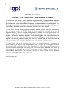 COMUNICATO STAMPA Accordo API Torino