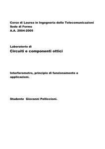 Interferometro di Michelson - Giovanni Pelliccioni Homepage