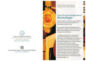 Corso di Laurea Magistrale in Musicologia