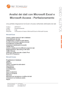 Analisi dei dati con Microsoft Excel e Microsoft Access