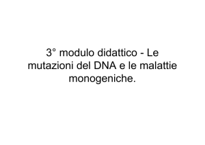 3° modulo didattico - Le mutazioni del DNA e le