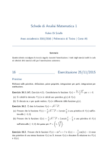 Schede di Analisi Matematica 1 16 Esercitazione 25/11/2015