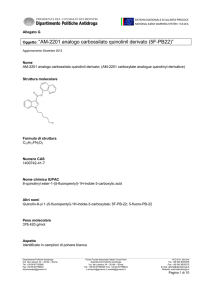 Oggetto: “AM-2201 analogo carbossilato quinolinil derivato (5F