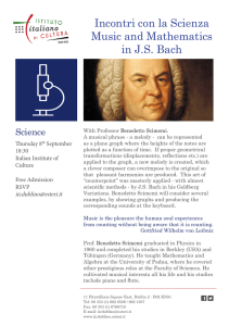 Incontri con la Scienza Music and Mathematics in J.S. Bach