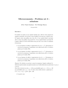 Microeconomia - Problem set 3 - soluzione