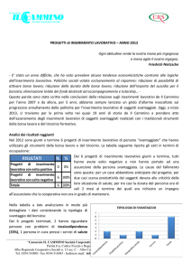 Report anno 2012 - Il Cammino