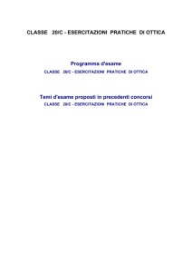 CLASSE 20/C - ESERCITAZIONI PRATICHE DI OTTICA Programma