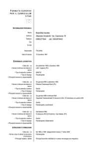 CV FOR EU 2012 e Programma Brambilla
