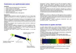 Costruiamo uno spettroscopio solare Osserviamo lo spettro del Sole