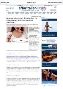 Disturbi alimentari: 7 italiani su 10 disinformati. Allarme