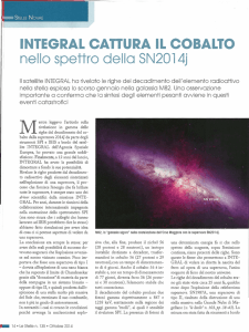INTEGRAL CATTURA IL COBALTO nello spettro della SN2014j