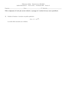 Politecnico di Bari – Dicatech A.A. 2015/2016 Analisi Matematica I