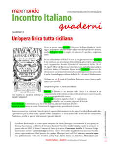 CLASSE No. 5: QUADERNO - Un`Opera Lirica Tutta Siciliana