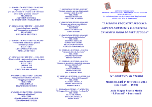 14^ GIORNATA DI STUDIO MERCOLEDÌ 1° OTTOBRE 2014 (ore