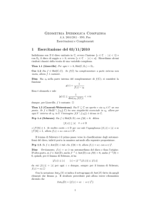 Geometria Iperbolica Complessa 1 Esercitazione del 03/11