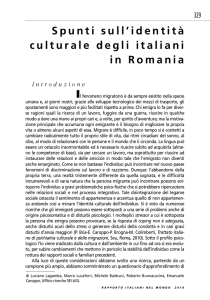 Spunti sull`identità culturale degli italiani in Romania