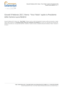 Giovedì 9 febbraio 2017, Roma: “Viva l`Italia” ospite la Presidente