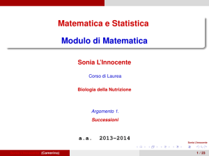 Matematica e Statistica Modulo di Matematica