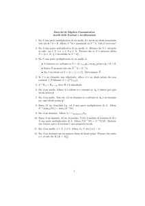 Esercizi di Algebra Commutativa Anelli delle frazioni e