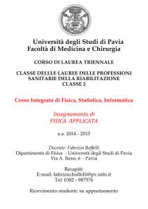 Università degli Studi di Pavia Facoltà di Medicina e Chirurgia