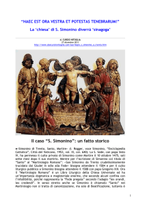 Il caso “S. Simonino”: un fatto storico