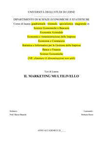 il marketing multilivello - Università degli Studi di Udine