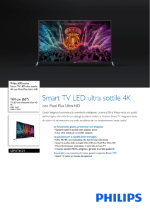 65PUT6121/12 Philips Smart TV LED ultra sottile 4K con Pixel Plus