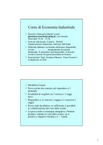 Corso di Economia Industriale