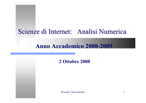 Scienze di Internet: Analisi Numerica