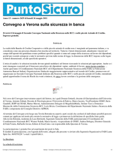 Stampa - Convegno a Verona sulla sicurezza in banca
