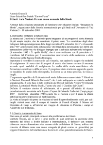 Antonia Grasselli Liceo Scientifico Statale “Enrico Fermi” I Giusti tra