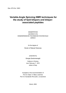 Variable-Angle Spinning NMR techniques for the - ETH E