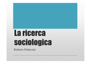 La ricerca sociologica - Dipartimento di Scienze sociali e politiche