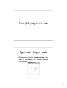 Esempi di programmazione Applet che disegna cerchi