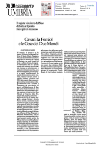 27/06/2012 Il Messaggero ed. Umbria Calvani