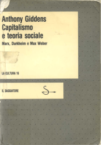 Anthony Giddens Capitalismo e teoria sociale