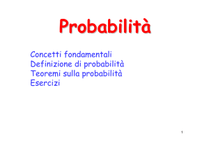 Concetti fondamentali Definizione di probabilità Teoremi sulla