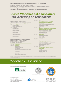 Quinto Workshop - Centri di Ricerca