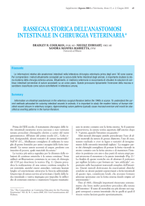 rassegna storica dell`anastomosi intestinale in chirurgia veterinaria