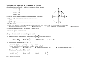Trasformazioni e formule di trigonometria. Verifica