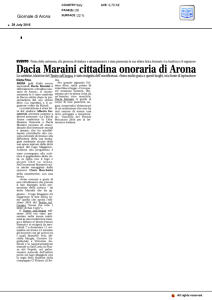Dacia Maraini cittadina onoraria di Arona