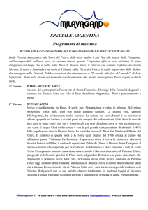SPECIALE ARGENTINA Programma di massima