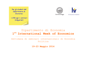 Dipartimento di Economia 1 International Week of Economics