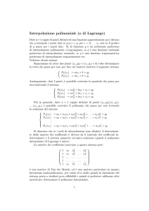 Interpolazione polinomiale (o di Lagrange) - Digilander