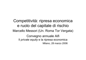 Competitività: ripresa economica e ruolo del capitale di rischio